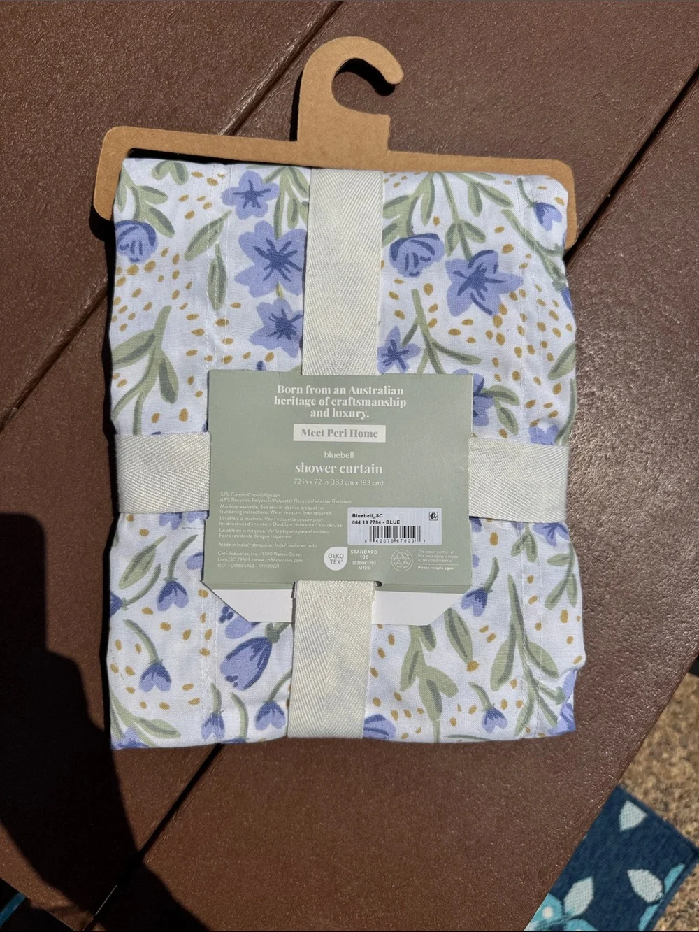 NWT Peri Home Purple Floral Shower Curtain 72x72 Threshold Bluebell